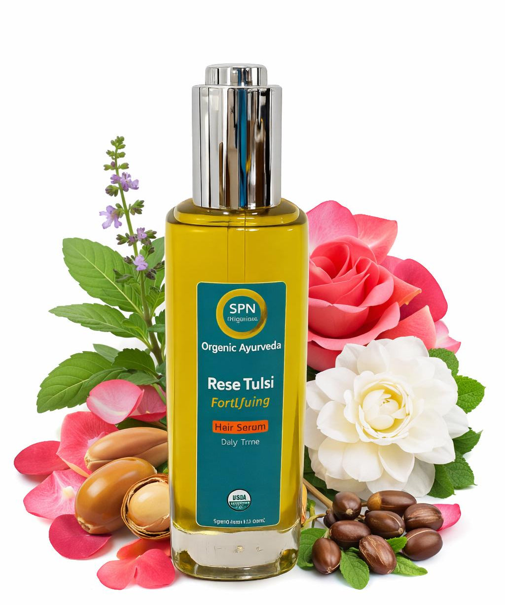 Organic Rose Tulsi Daytime Hair Serum