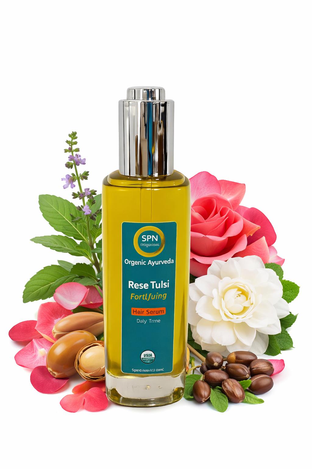 Organic Rose Tulsi Daytime Hair Serum