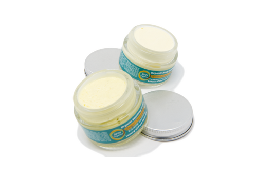 Organic Body Butter Duo, Bundle of Zergul Chamomile Soothing Cream and Twisted Cardamom Body Butter