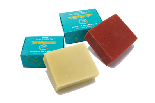 Organic Soap Duo. Twisted Cardamom Soap and Zergul Chamomile Soap